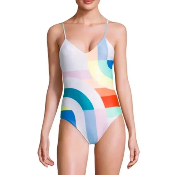 Mara Hoffman Meridian Classic One-Piece Colorblock Swimsuit XS - Picture 6 of 6